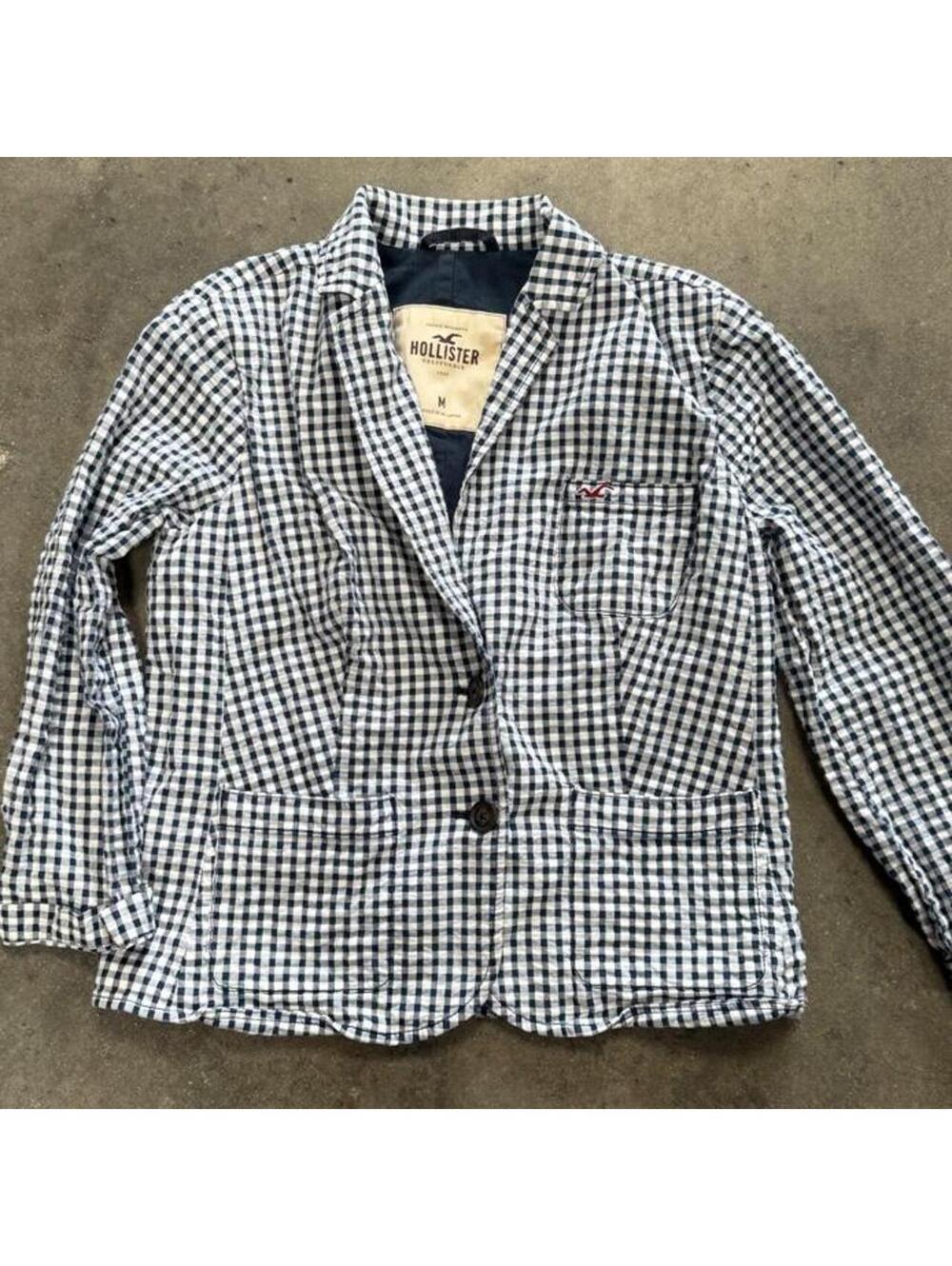 Hollister Gingham Blazer Jacket Medium